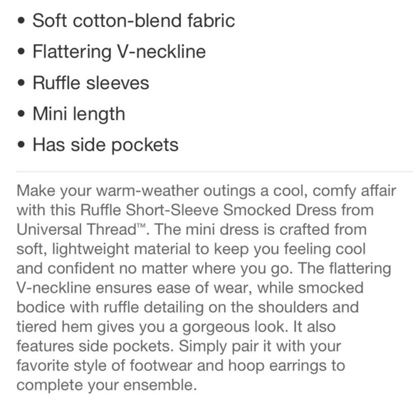 Women's Ruffle Short Sleeve Smocked Mini
Dress - Universal Thread Green - small - Picture 5 of 9